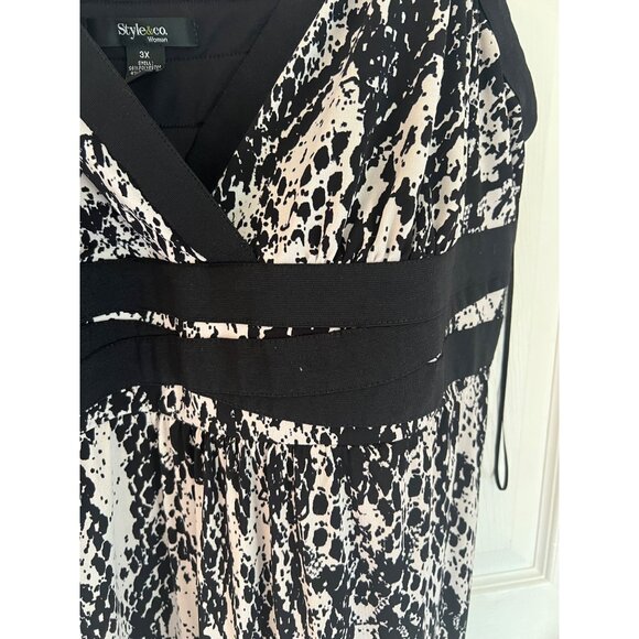Style & Co Woman Black & White Snake Print Sleeveless Maxi Dress Size 3X - Picture 3 of 8